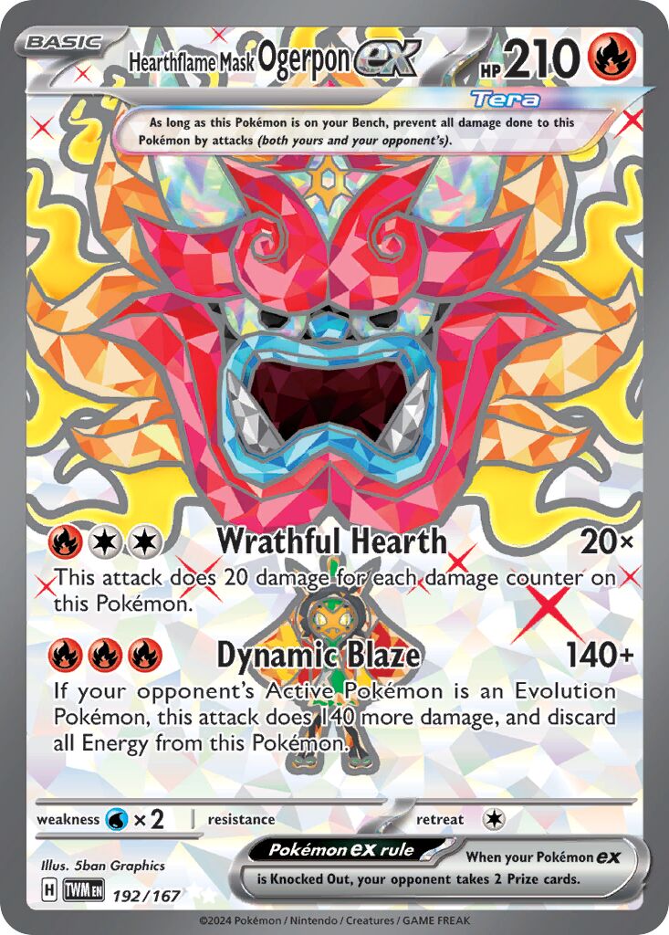 Hearthflame Mask Ogerpon ex 192/226 — Twilight Masquerade (English Pokémon TCG card)