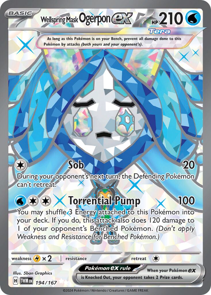Wellspring Mask Ogerpon ex 194/226 — Twilight Masquerade (English Pokémon TCG card)