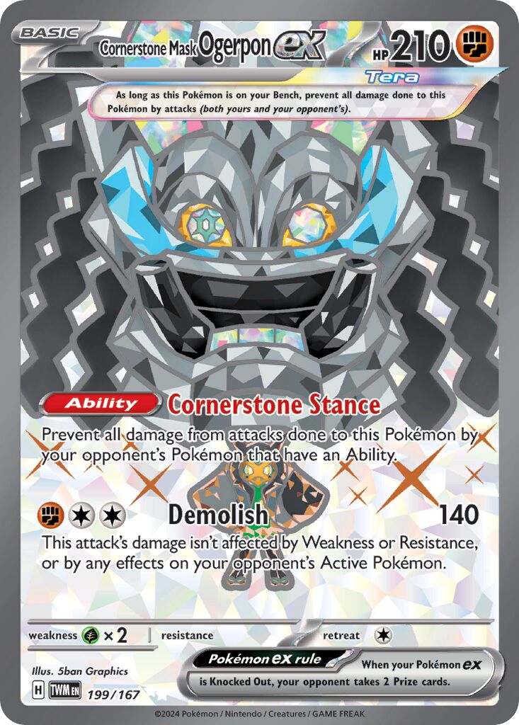 Cornerstone Mask Ogerpon ex 199/226 — Twilight Masquerade (English Pokémon TCG card)
