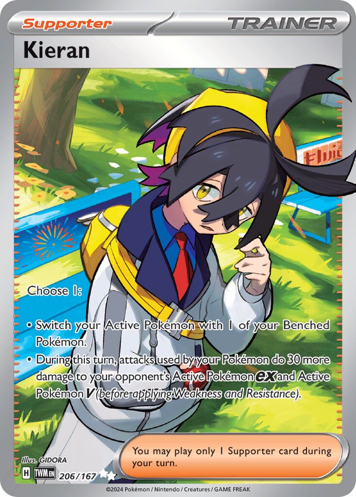 Kieran 206/226 — Twilight Masquerade (English Pokémon TCG card)