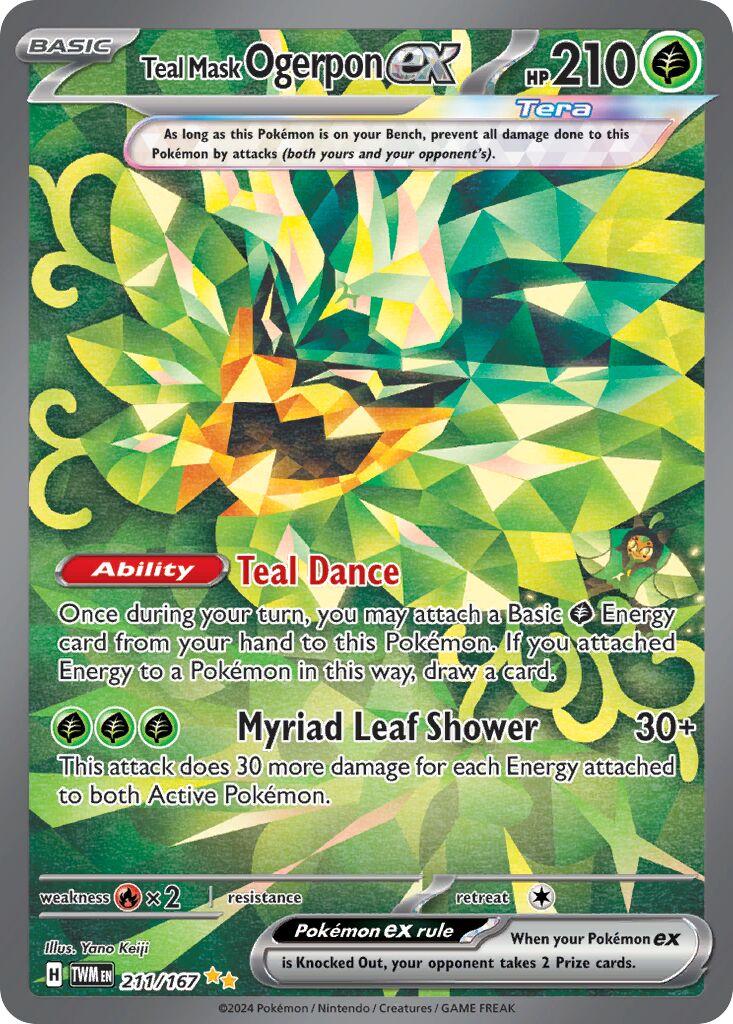 Teal Mask Ogerpon ex 211/226 — Twilight Masquerade (English Pokémon TCG card)