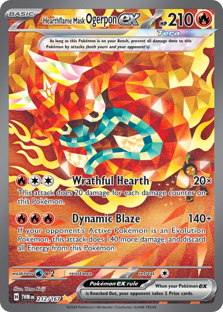 Hearthflame Mask Ogerpon ex 212/226 — Twilight Masquerade (English Pokémon TCG card)
