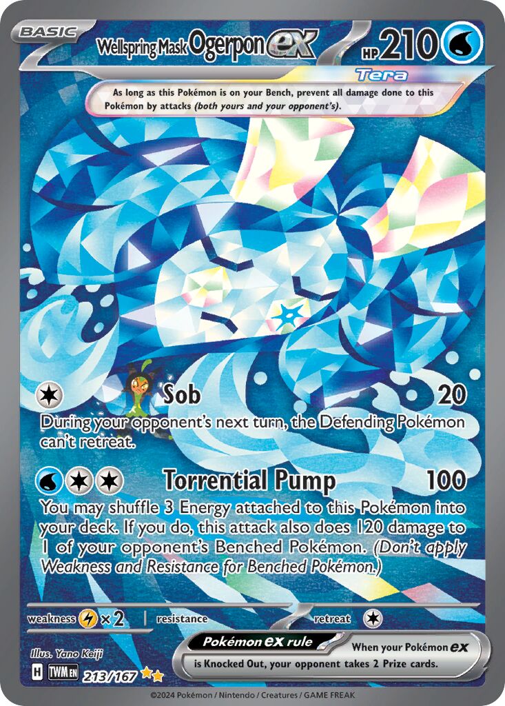 Wellspring Mask Ogerpon ex 213/226 — Twilight Masquerade (English Pokémon TCG card)