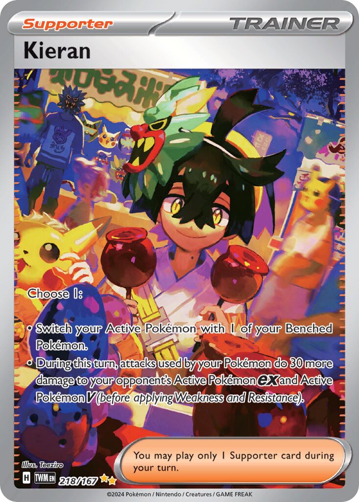 Kieran 218/226 — Twilight Masquerade (English Pokémon TCG card)