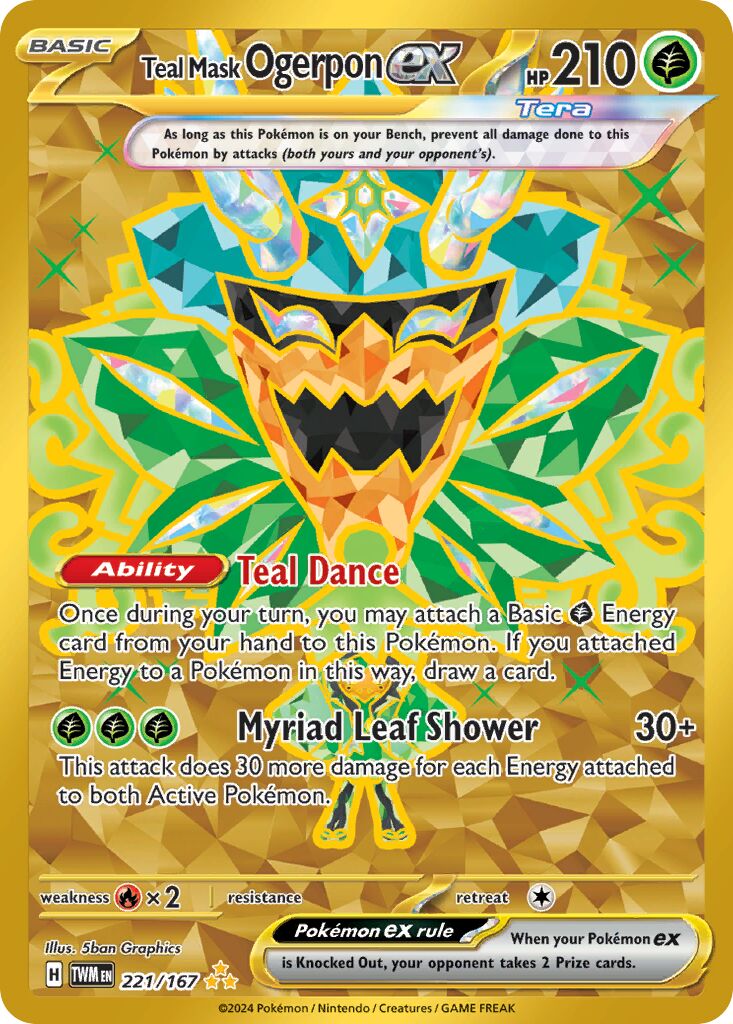 Teal Mask Ogerpon ex 221/226 — Twilight Masquerade (English Pokémon TCG card)