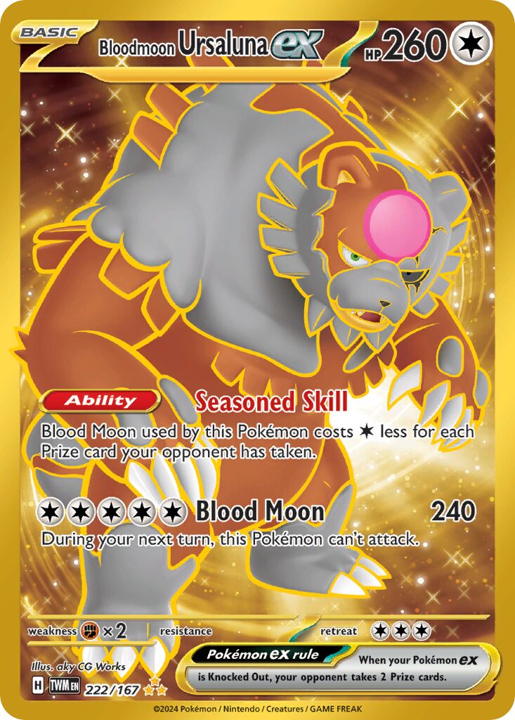 Bloodmoon Ursaluna ex 222/226 — Twilight Masquerade (English Pokémon TCG card)