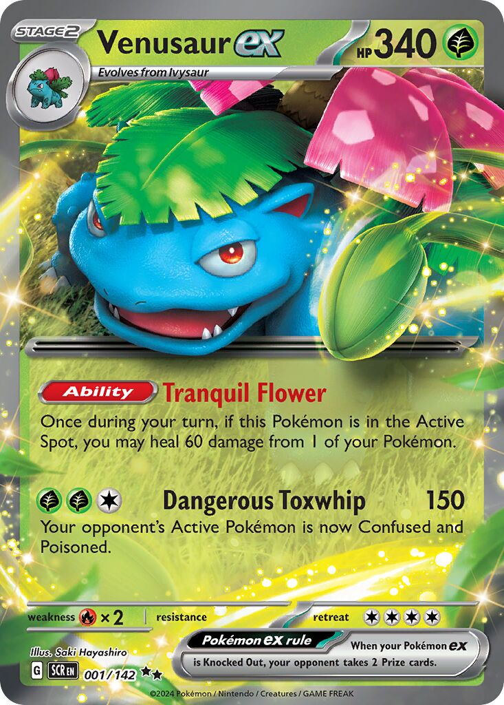 Venusaur ex 001/175 — Stellar Crown (English Pokémon TCG card)