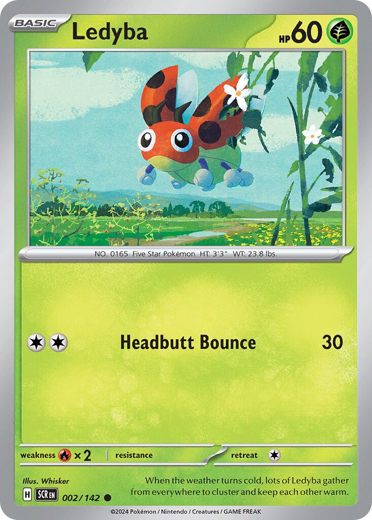 Ledyba 002/175 — Stellar Crown (English Pokémon TCG card)