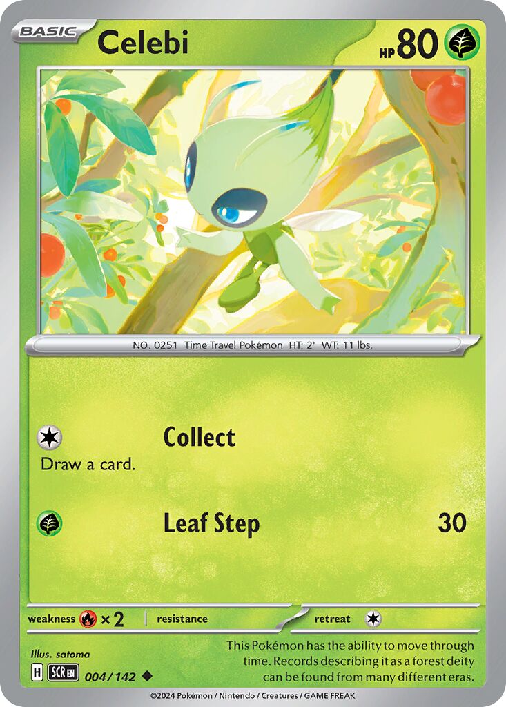 Celebi 004/175 — Stellar Crown (English Pokémon TCG card)