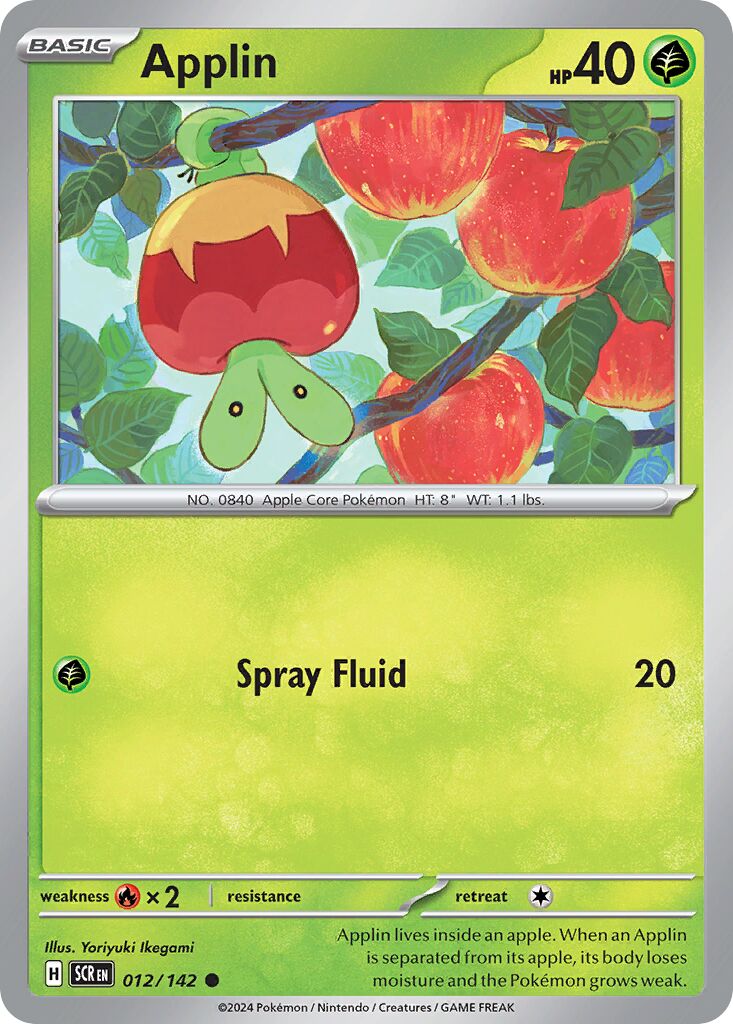 Applin 012/175 — Stellar Crown (English Pokémon TCG card)