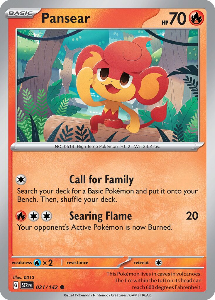 Pansear 021/175 — Stellar Crown (English Pokémon TCG card)