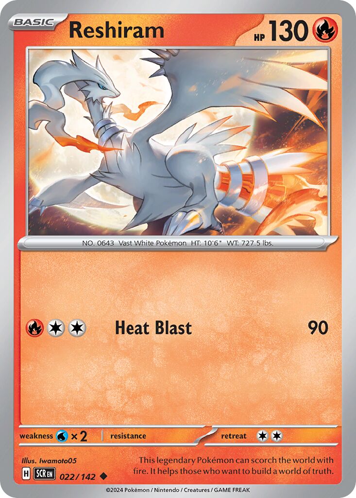 Reshiram 022/175 — Stellar Crown (English Pokémon TCG card)