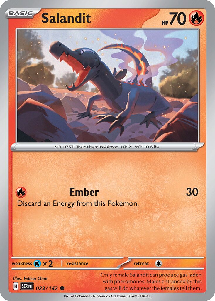 Salandit 023/175 — Stellar Crown (English Pokémon TCG card)