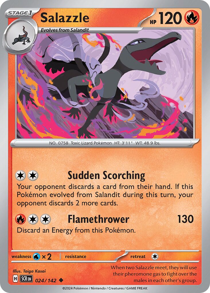 Salazzle 024/175 — Stellar Crown (English Pokémon TCG card)