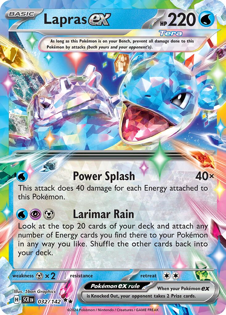 Lapras ex 032/175 — Stellar Crown (English Pokémon TCG card)