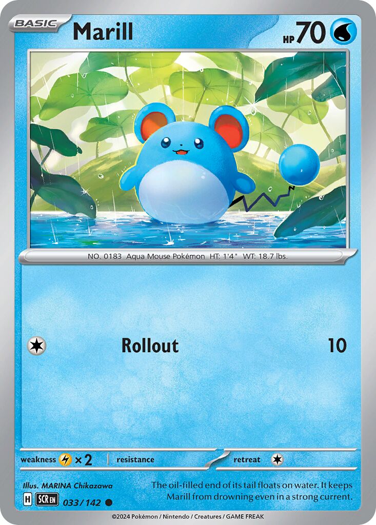 Marill 033/175 — Stellar Crown (English Pokémon TCG card)