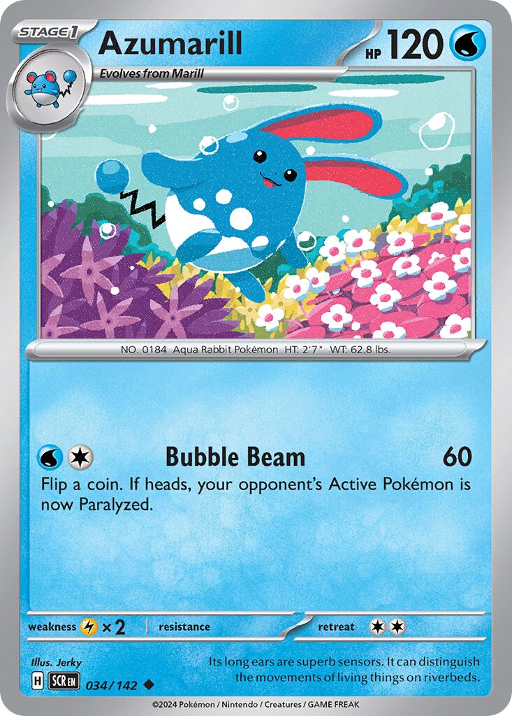 Azumarill 034/175 — Stellar Crown (English Pokémon TCG card)