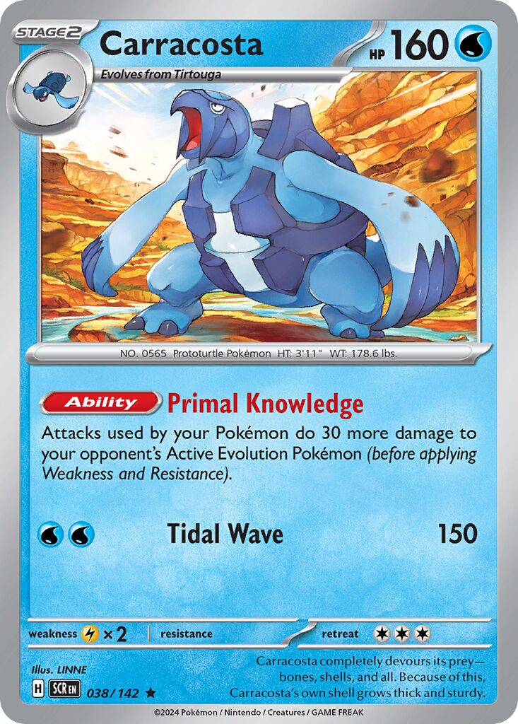 Carracosta 038/175 — Stellar Crown (English Pokémon TCG card)