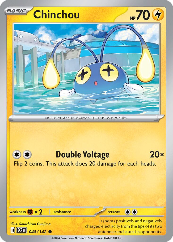 Chinchou 048/175 — Stellar Crown (English Pokémon TCG card)