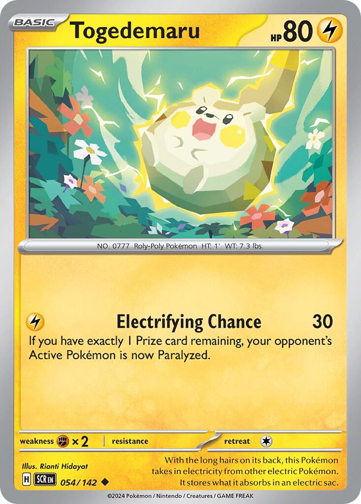 Togedemaru 054/175 — Stellar Crown (English Pokémon TCG card)