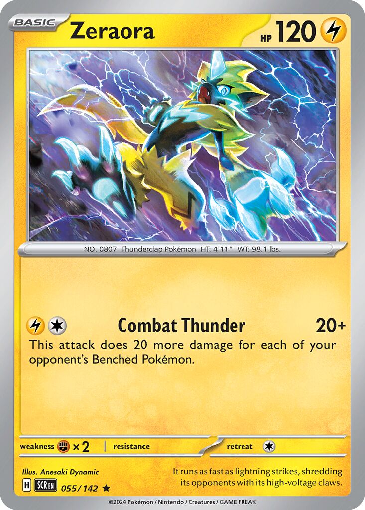 Zeraora 055/175 — Stellar Crown (English Pokémon TCG card)