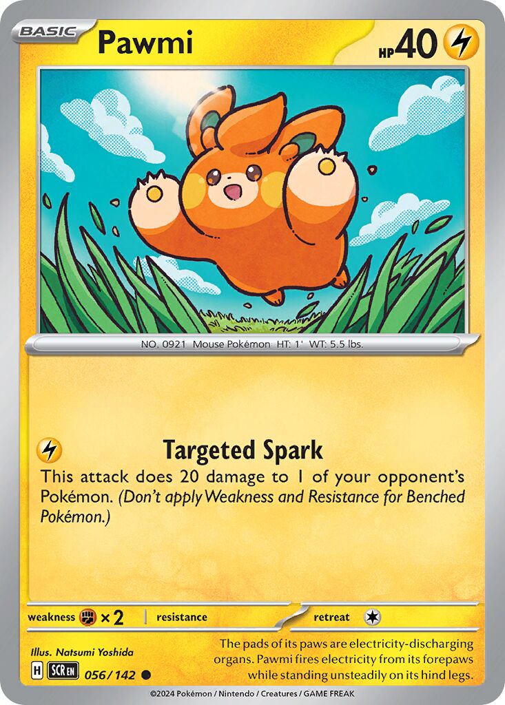 Pawmi 056/175 — Stellar Crown (English Pokémon TCG card)