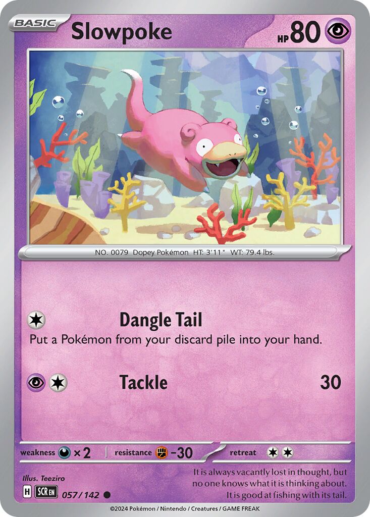 Slowpoke 057/175 — Stellar Crown (English Pokémon TCG card)