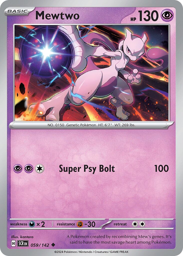 Mewtwo 059/175 — Stellar Crown (English Pokémon TCG card)