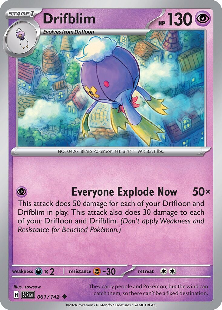 Drifblim 061/175 — Stellar Crown (English Pokémon TCG card)