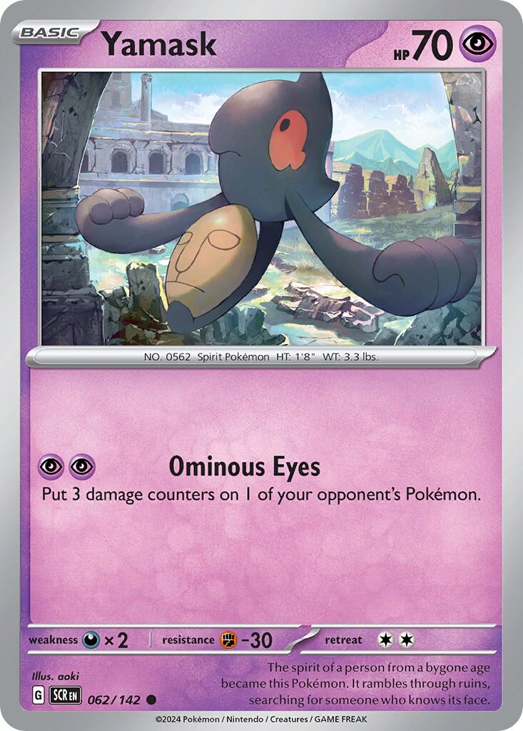 Yamask 062/175 — Stellar Crown (English Pokémon TCG card)
