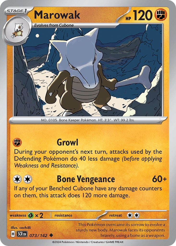 Marowak 073/175 — Stellar Crown (English Pokémon TCG card)