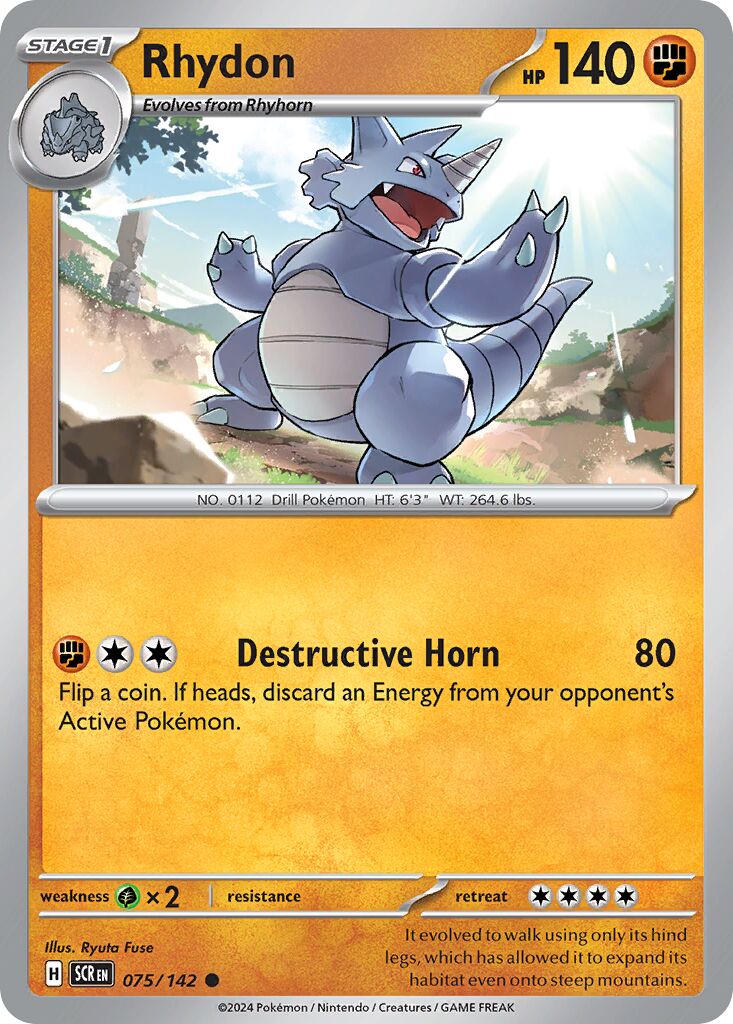 Rhydon 075/175 — Stellar Crown (English Pokémon TCG card)