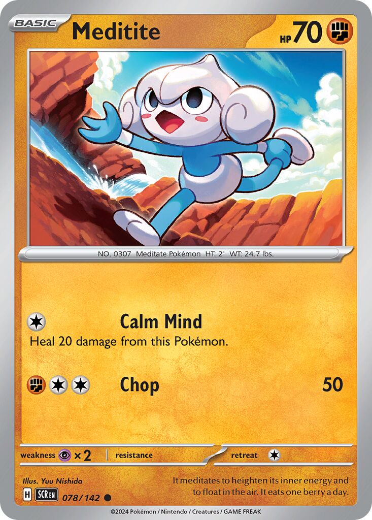 Meditite 078/175 — Stellar Crown (English Pokémon TCG card)