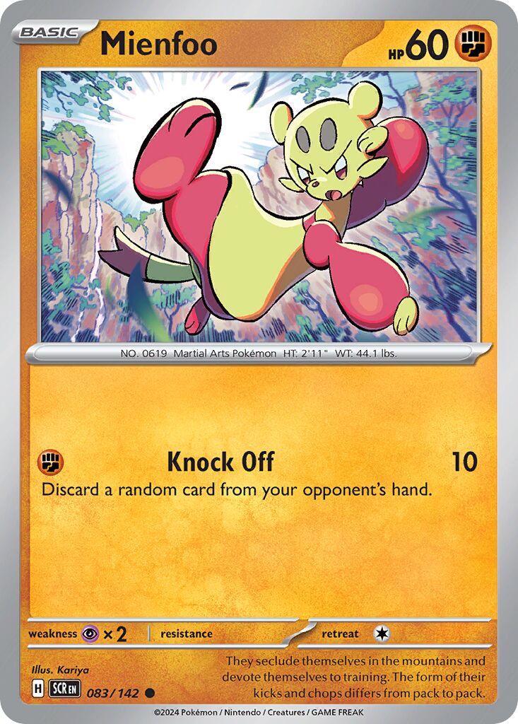 Mienfoo 083/175 — Stellar Crown (English Pokémon TCG card)