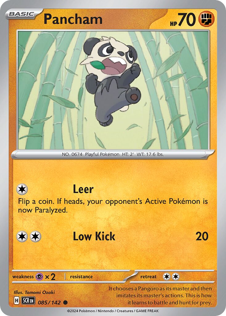 Pancham 085/175 — Stellar Crown (English Pokémon TCG card)