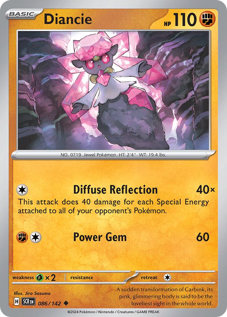 Diancie 086/175 — Stellar Crown (English Pokémon TCG card)