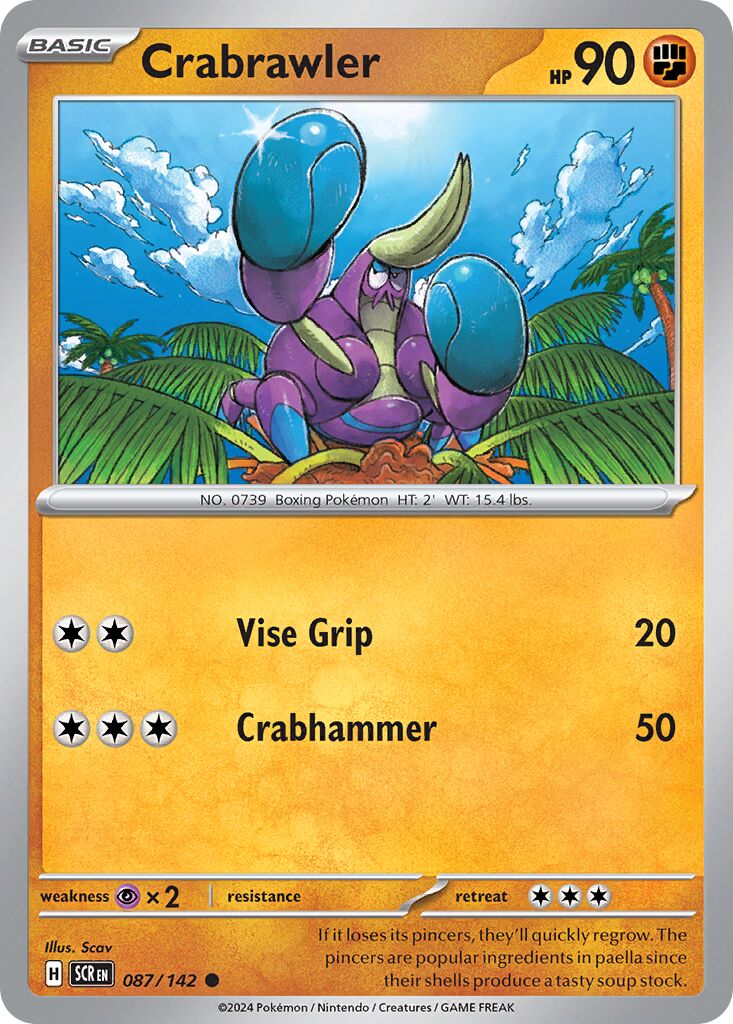 Crabrawler 087/175 — Stellar Crown (English Pokémon TCG card)