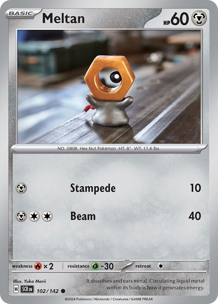 Meltan 102/175 — Stellar Crown (English Pokémon TCG card)