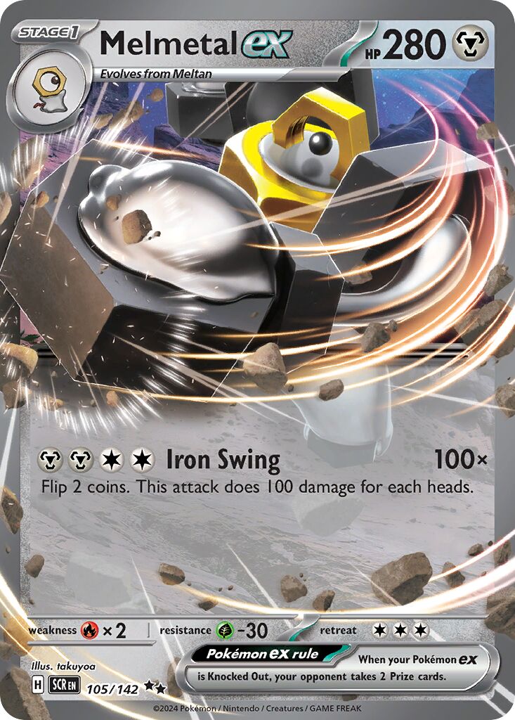 Melmetal ex 105/175 — Stellar Crown (English Pokémon TCG card)