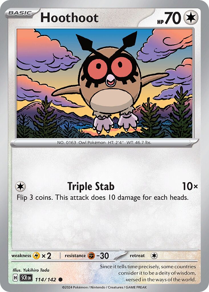 Hoothoot 114/175 — Stellar Crown (English Pokémon TCG card)