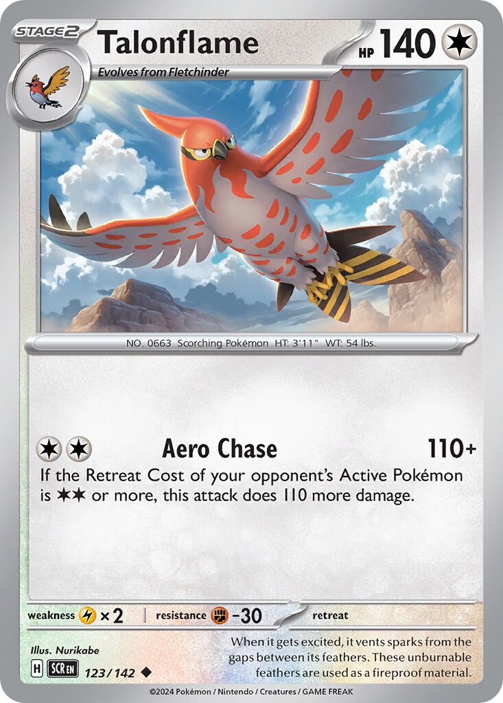 Talonflame 123/175 — Stellar Crown (English Pokémon TCG card)