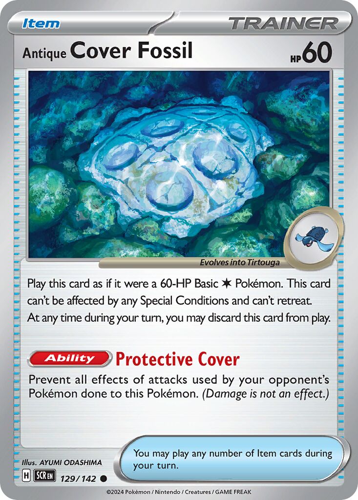 Antique Cover Fossil 129/175 — Stellar Crown (English Pokémon TCG card)