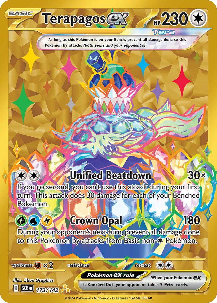 Terapagos ex 173/175 — Stellar Crown (English Pokémon TCG card)