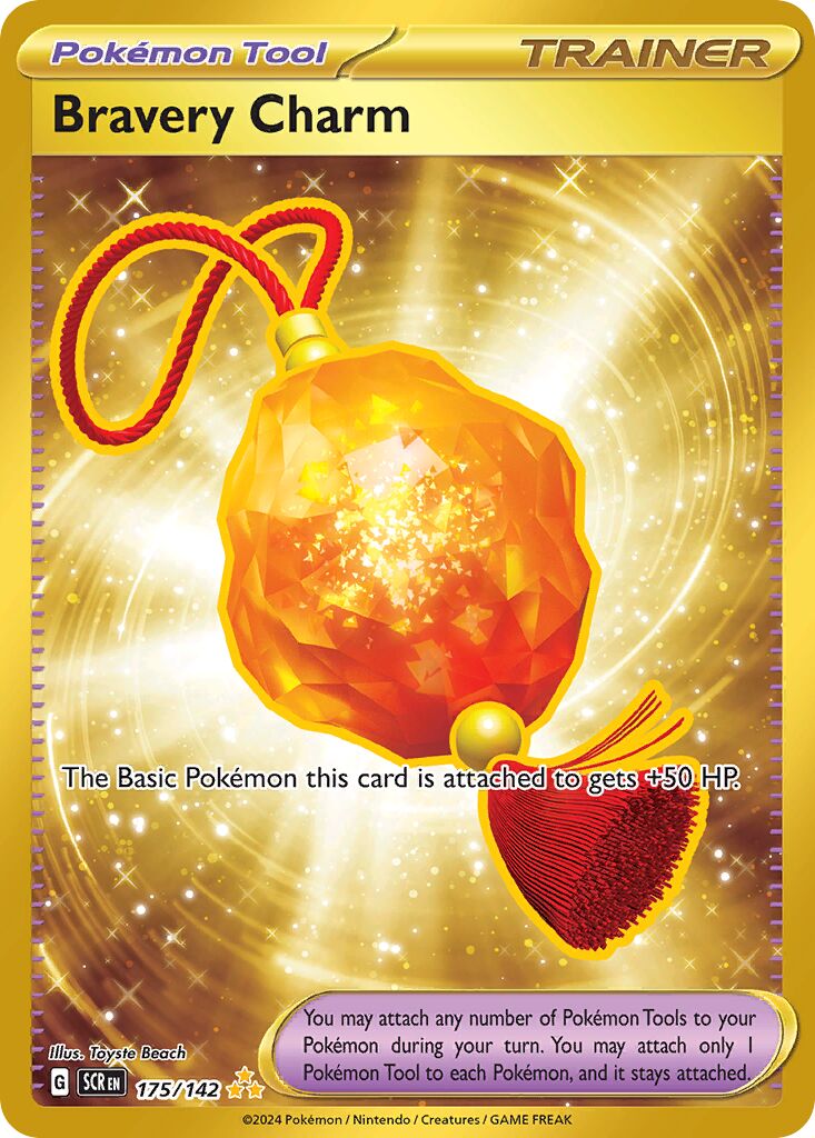 Bravery Charm 175/175 — Stellar Crown (English Pokémon TCG card)
