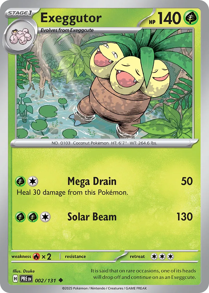 Exeggutor 002/180 — Prismatic Evolutions (English Pokémon TCG card)