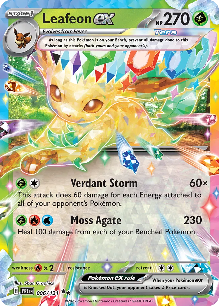 Leafeon ex 006/180 — Prismatic Evolutions (English Pokémon TCG card)