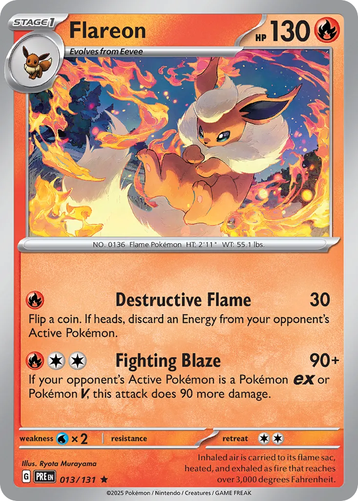 Flareon 013/180 — Prismatic Evolutions (English Pokémon TCG card)