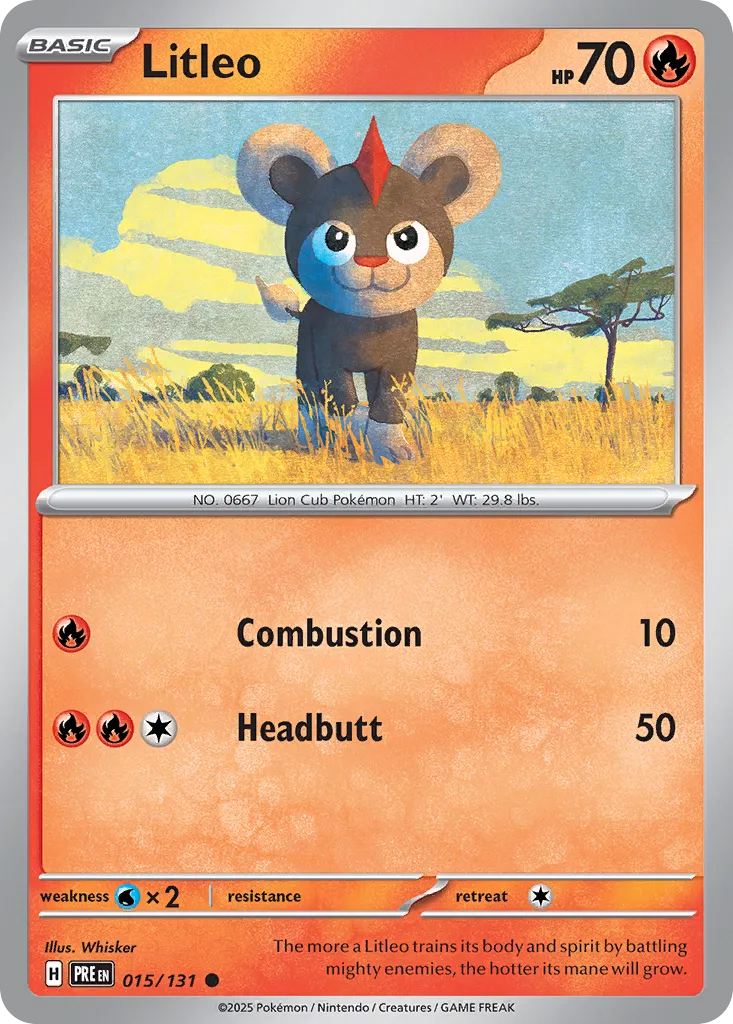 Litleo 015/180 — Prismatic Evolutions (English Pokémon TCG card)