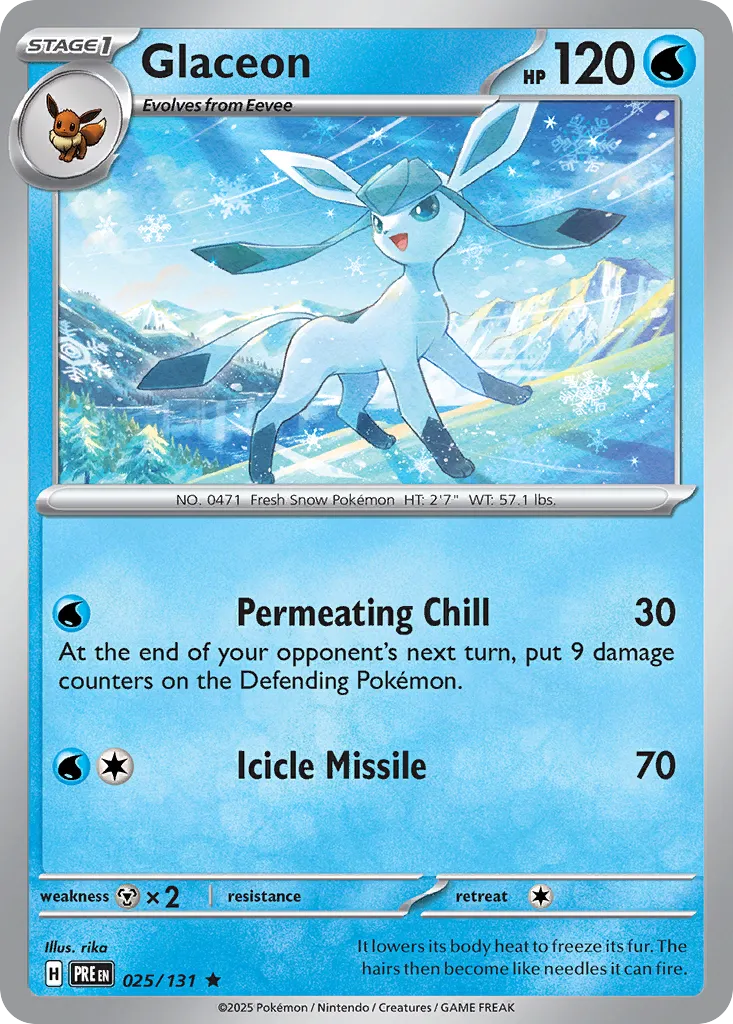 Glaceon 025/180 — Prismatic Evolutions (English Pokémon TCG card)
