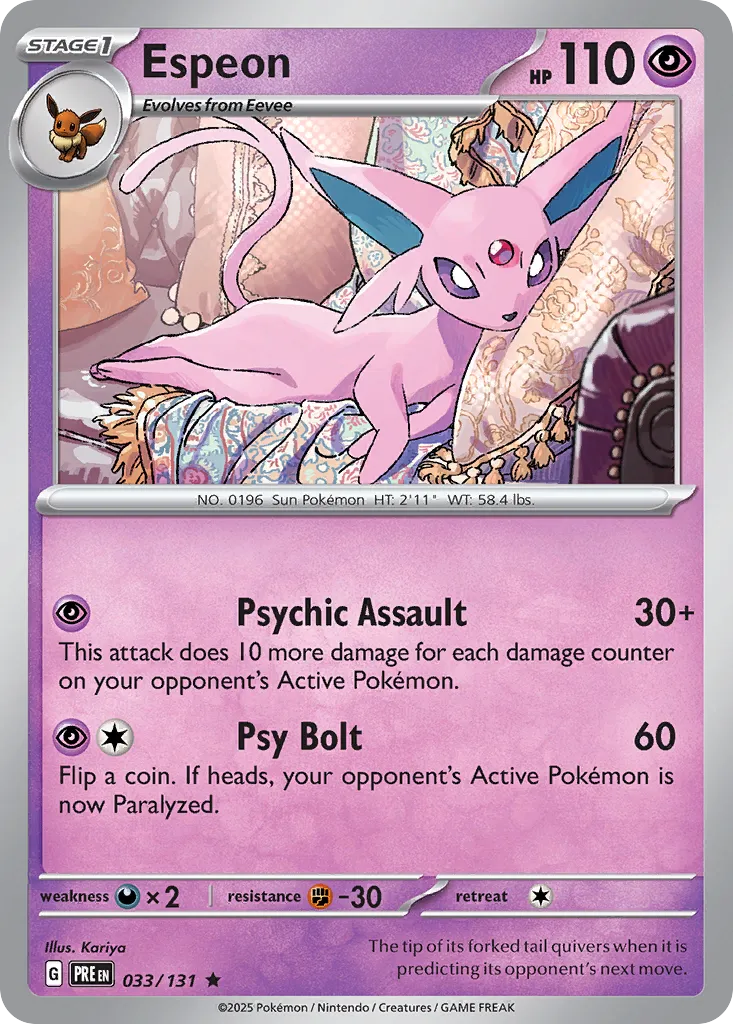 Espeon 033/180 — Prismatic Evolutions (English Pokémon TCG card)